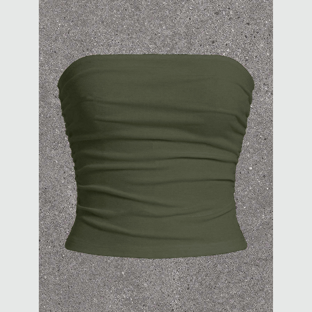 Mia Muse mouwloze tanktops en camis voor dames, off-shoulder skinny fit, Koreaanse stijl, effen zomer, casual basic tops: XS / green