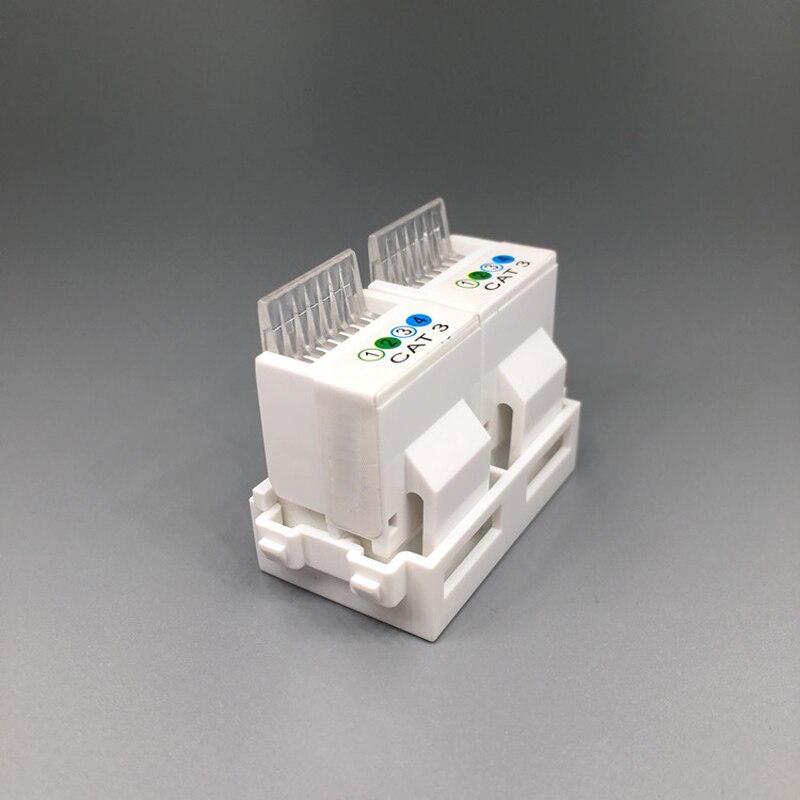 Dual Connector CAT3 RJ11 Telephone Modules 2 Ports Phone Socket Slot For Wall Ooutlet
