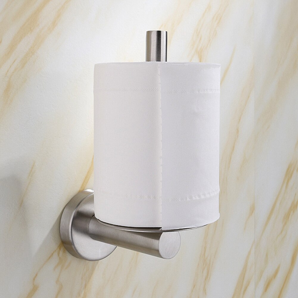 Stainless Steel Wall-mounted Standable Towel Rack Pole Paper Roll Holder