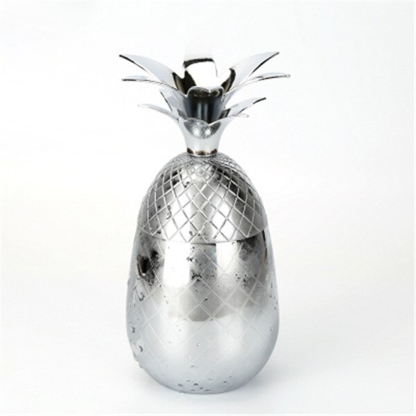 Ananas Becher/Becher Edelstahl Silber Rose Gold Cocktail Saft Trinken Tassen Tassen Bar Spezielle Trinken Utensilien: Silber-