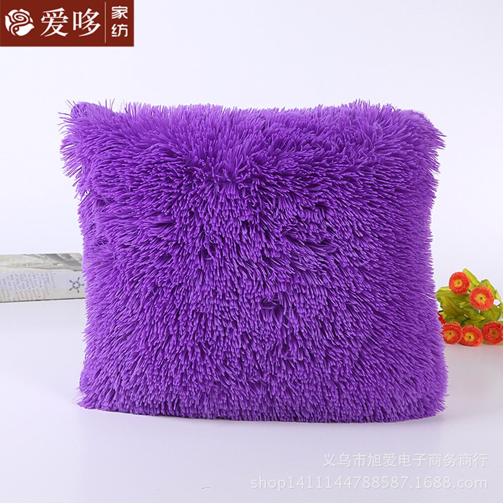 Housse de coussin en peluche solide | Taie d'oreiller en peluche décorative de maison, fourrure de voiture, canapé taille: C