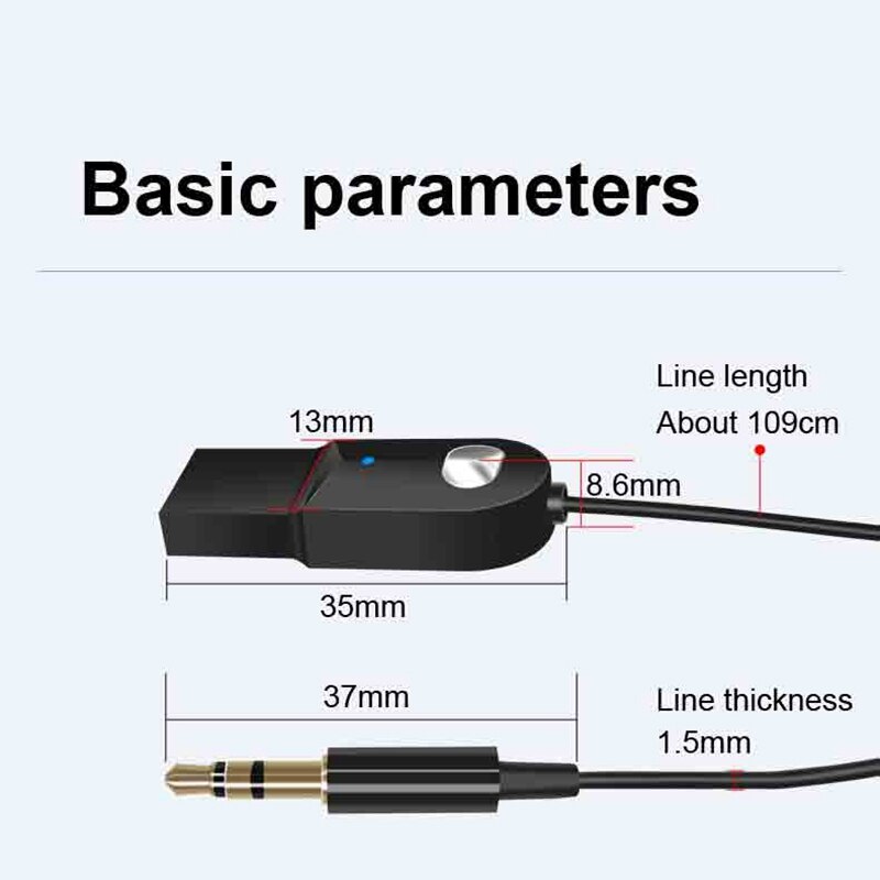 Bluetooth 5.0 sender modtager mini 3.5mm aux stereo trådløs bluetooth adapter til bil o bluetooth sender