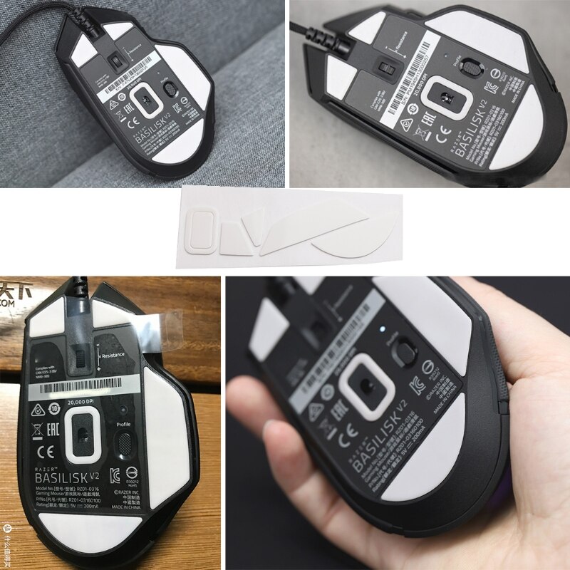 1 Set Replacements Feet for Basilisk V2 Slightly Smoother Glide with Alcohol Pad Mouse Skatez Reduce Friction White