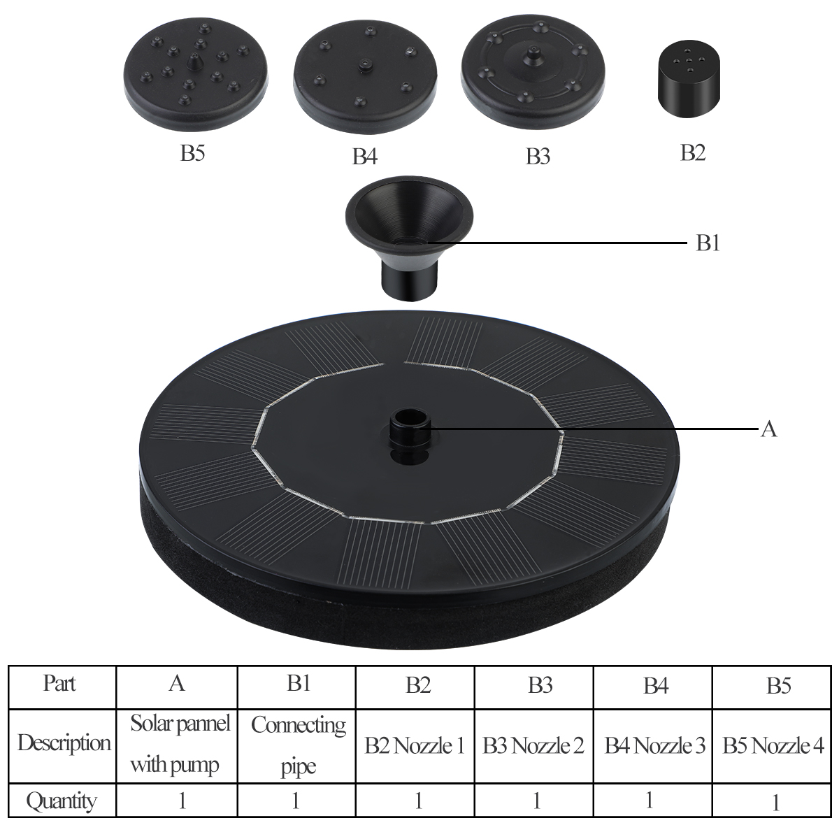 Solar Water Fountain Pool Pond Waterfall Fountain Garden Decoration Outdoor Bird Bath Solar Powered Fountain Floating Water: Default Title