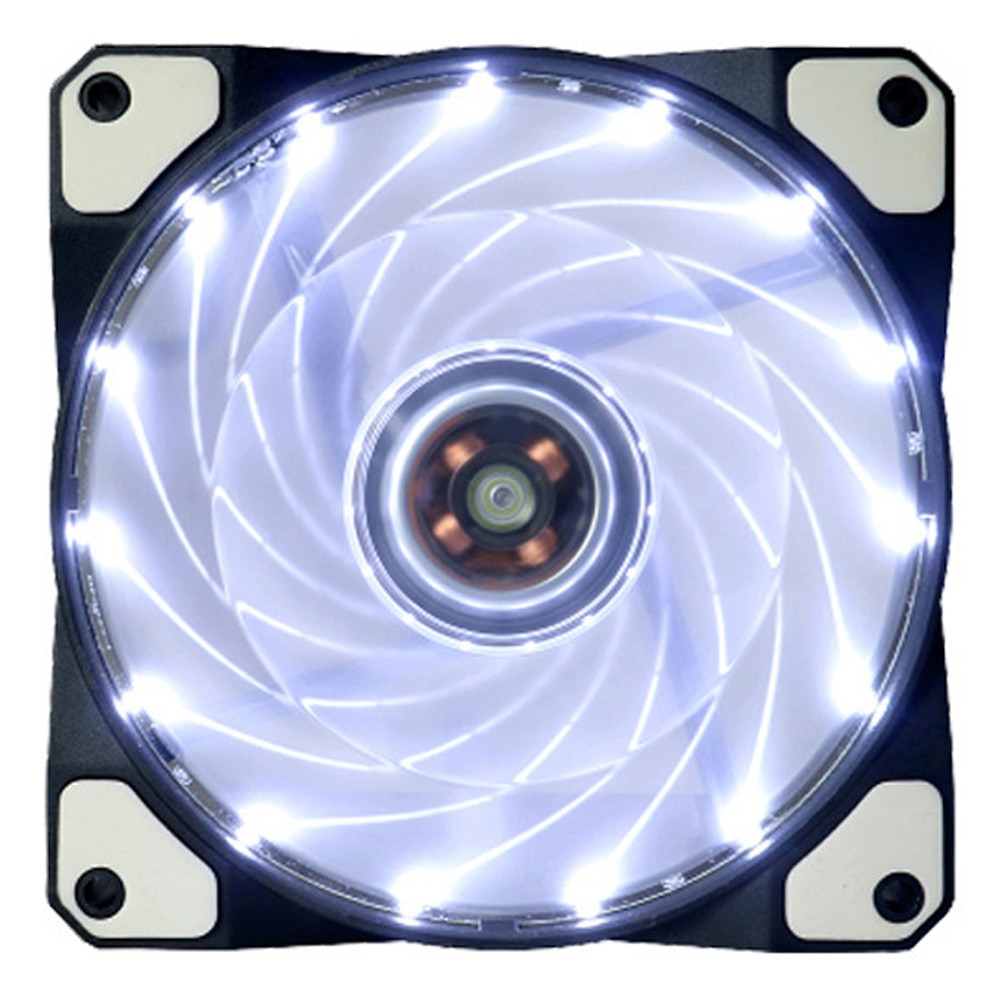 120mm LED Ultra Silent Computer PC Case Fan 15 LEDs 12V Cpu Heatsink Cooler master Cooling Fan DC 12V 4P 3P Connector #Y8: White