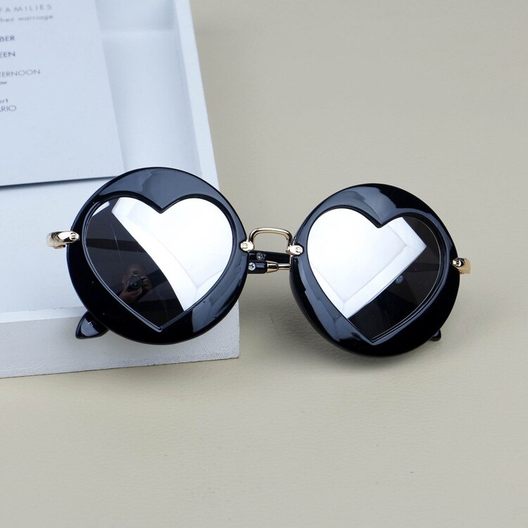 Kids Boy Girl Sunglasses Goggles Children Heart Shape Eyeglasses Kid UV Protection Reflective Mirror Colorful Sunglasses: 2