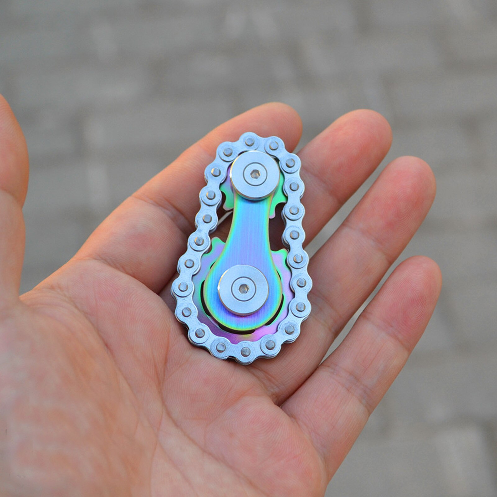 Vingertop Speelgoed Gyro Tandwiel Vliegwiel Vingertop Fidget Spinner Metalen Speelgoed Gear Chain Roadbike Spinner Kids Jaar