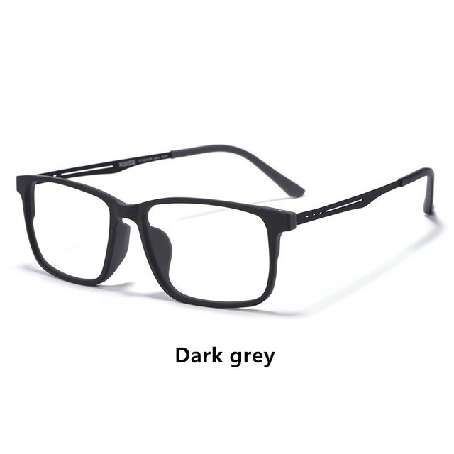 Pure Titanium Glasses Frame Myopia Glasses Male Light Comfortable Frame Black Large Full Frame Optical Glass Female Eyeglass: Black Grey