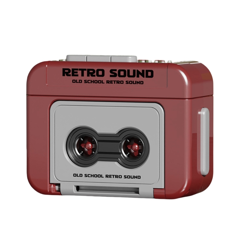 Retro Mini Cassettes Player Tape Recorders Small Music Player for On the Go Entertainment Recording Casual: Watermelon red