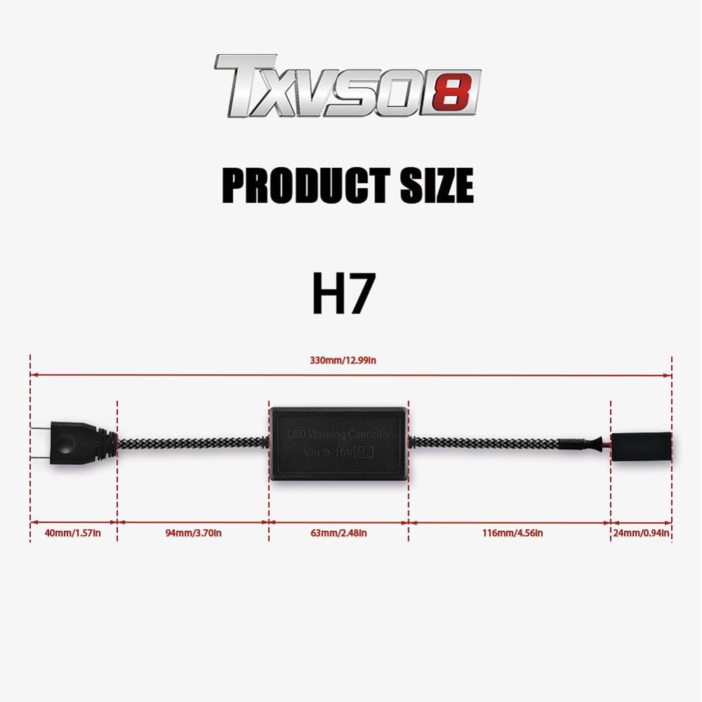 2Pcs Car H7 LED HID Headlight Decoder Canceller Canbus Head Light Error Free Anti Flicker Wiring Harness Adapter 12V