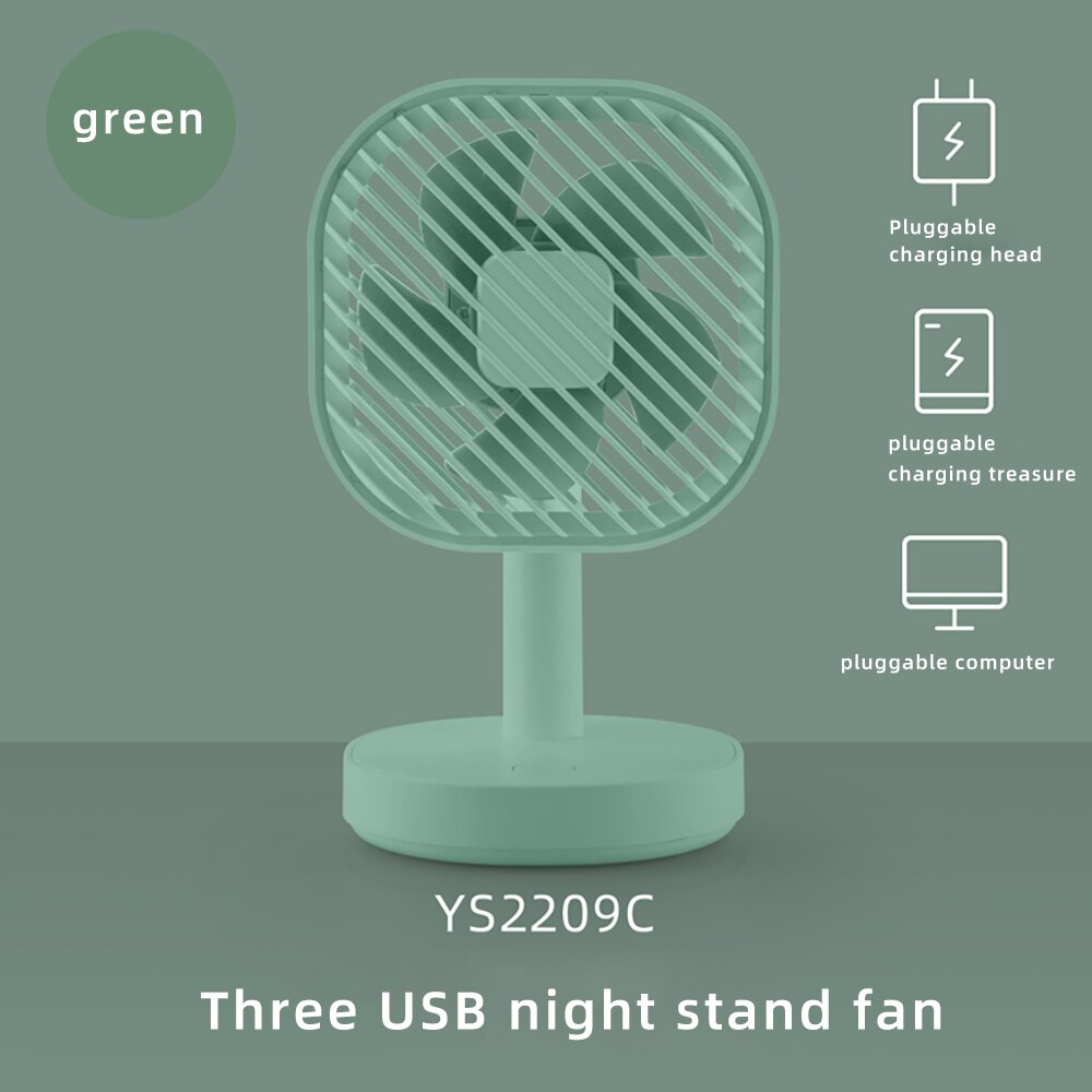 Summer mini Fan USB Charging with Led Night Light Desk Fan Portable ajustment small Fan Charging Office for Outdoor Travel Home: 12