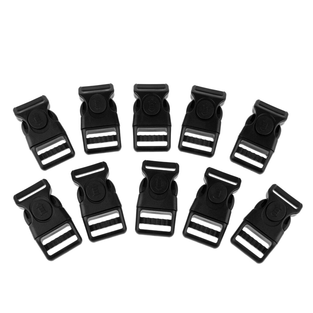 10x Plastic Side Release Buckles For Backpack Luggage Travel Bag Strap Clip