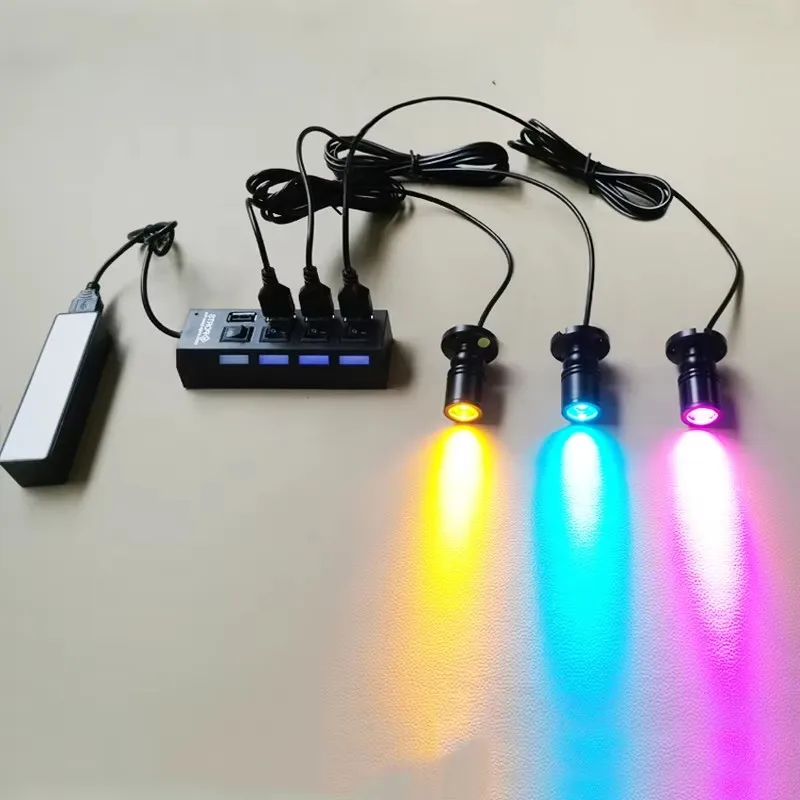 USB 5V LED Stelle Licht 1W 3W Oberfläche Montiert Schrank Vitrine Zähler Schmuck Lampe Drehbare Winkel decke Mini Scheinwerfer Downlig