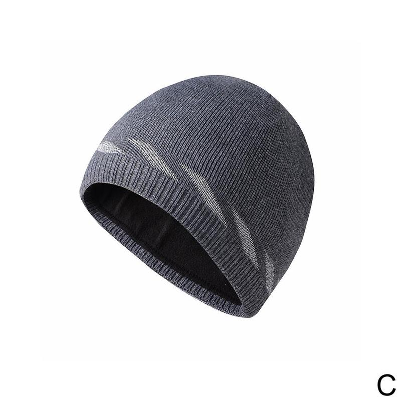 Unisex Reflecting Knit Beanie Hat Winter Warm Night Walking Bikes Safety Caps Running Hard For Men Women and M2N8: light grey