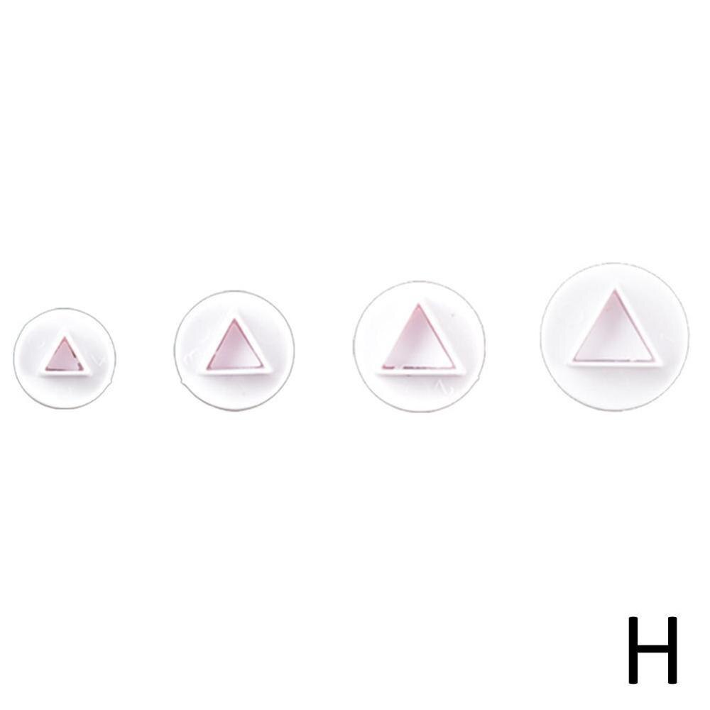 1pcs Plunger Fondant Cutter Cake Tools Cookie Mold Mould Craft Bakeware 3D Biscuit Style DIY 10 S8C0: triangle