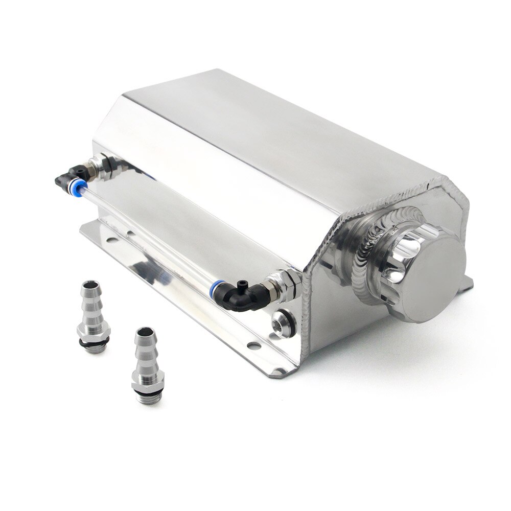 Universal 2L Auto Engine Oil Catch Tank Can Fuel Gas Breather Tank Bottle Overflow Coolant Radiator