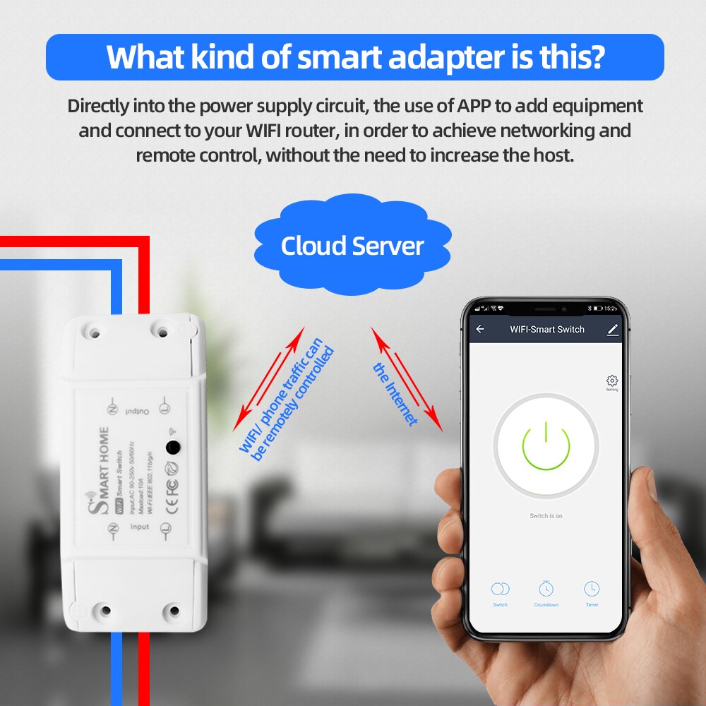 Smart Home House Wifi Wireless Remote Switch Breaker Domotic LED Light Controller Module Alexa Google Home Smartlife eWelink APP