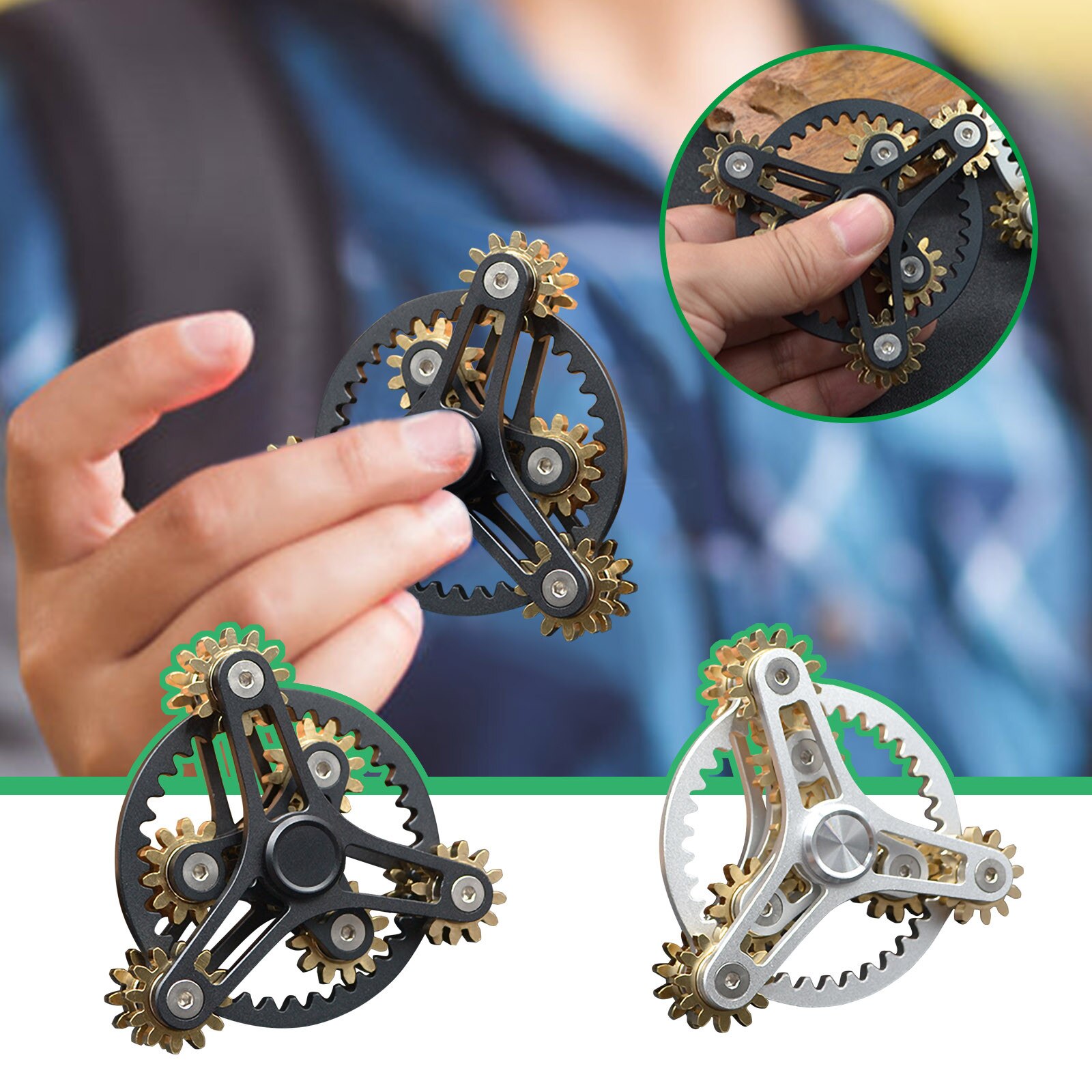 Advanced Dearing Turntable Gear Linkage Manual Rotating Fingertip Top Toy Fidget Spinner Decompression Game Casual Hand Spinner