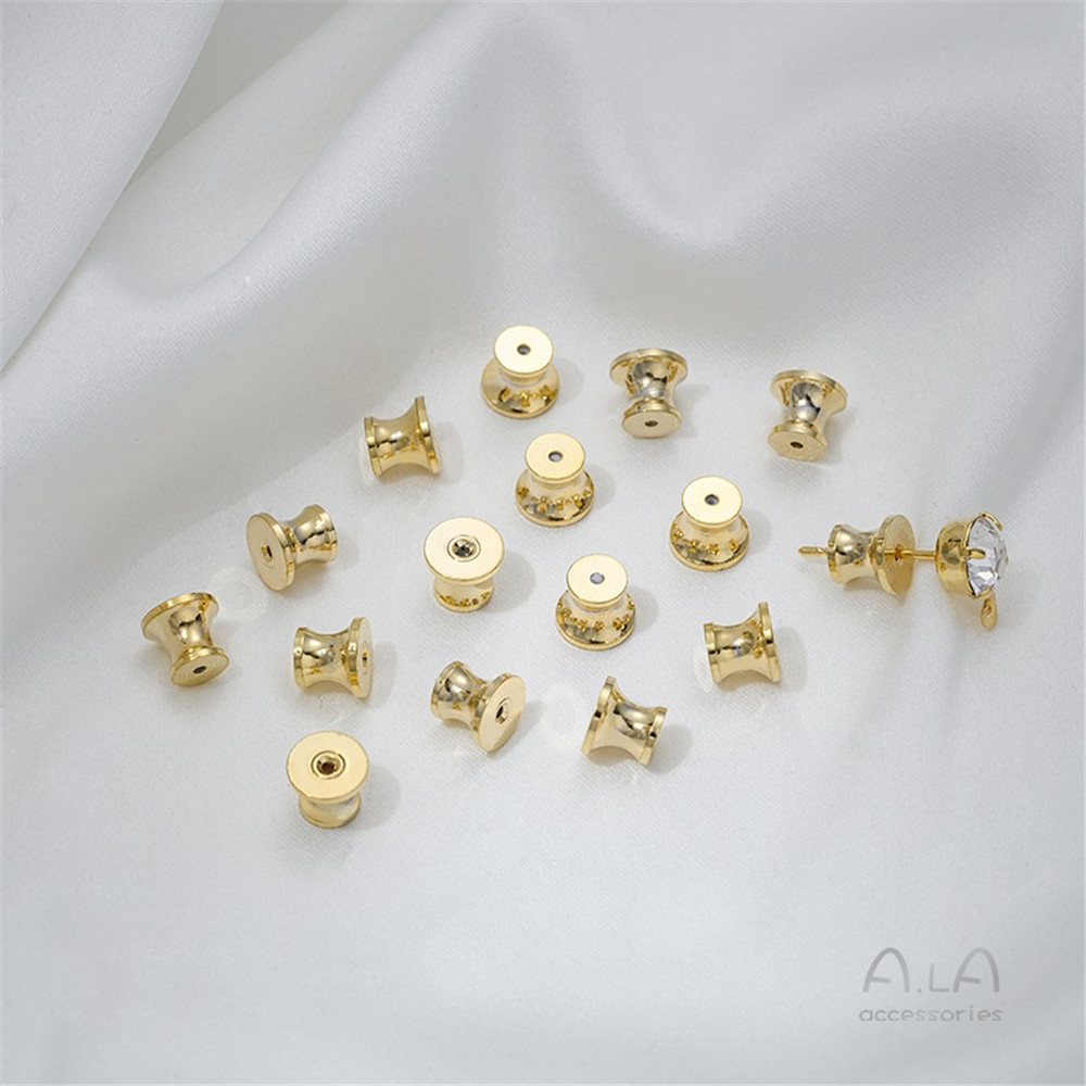 Bouchons d'oreille papillon volant cylindrique gauche doré, bouchons d'oreille, bouchon d'oreille, bouchon arrière, bricolage, grand nom, , MatBR: PLAQUÉ ARGENT