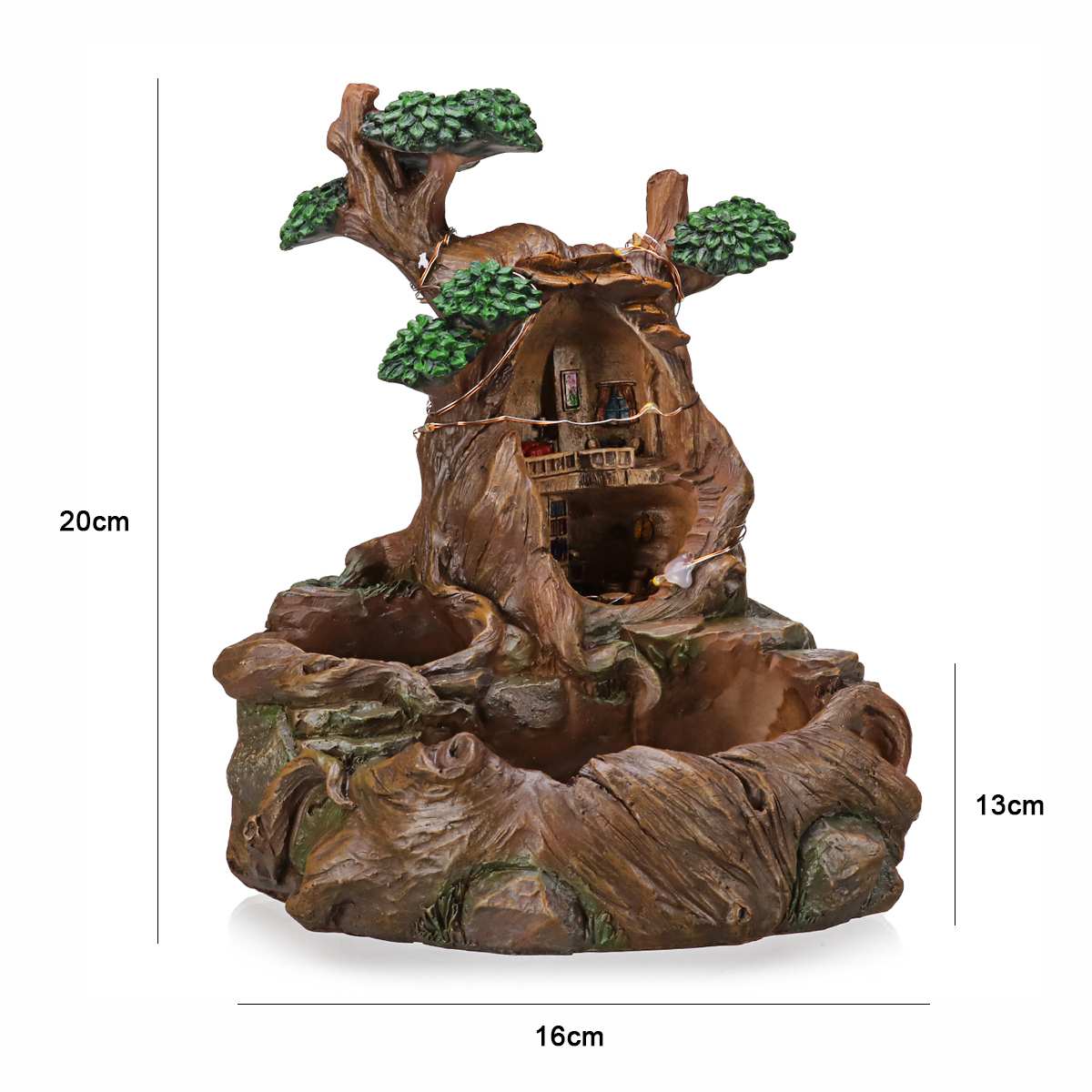 LED Plants Pot Flower Plants Succulent DIY Container Decorated with Mini Hanging Fairy Garden House Decor