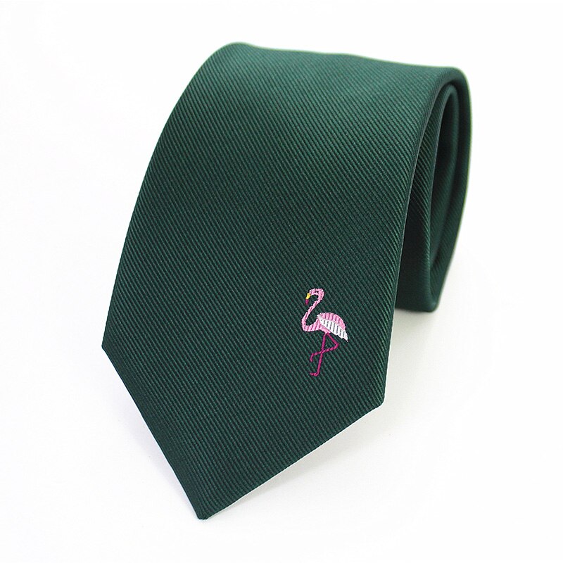 JEMYGINS – cravate en soie naturelle pour hommes, 8cm, logo fait à la main, multicolore, , jacquard, robe de soirée: Flamingo