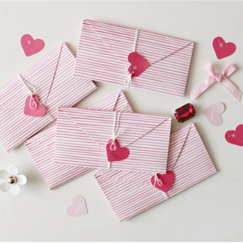 10 stk/pose blandet farve kærlighed hjerte form lykønskningskort valentinsdag kort bryllup invitationer kort romantiske takkekort