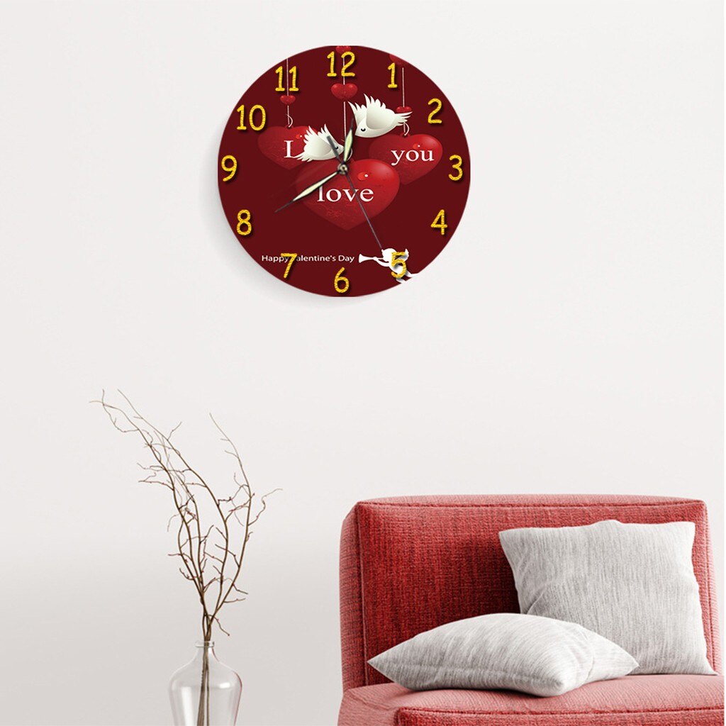 Valentine's Day Living Room Digital Wall Clock Acrylic Mute Clock Digital Wall Clock Acrylic Silent Stereo