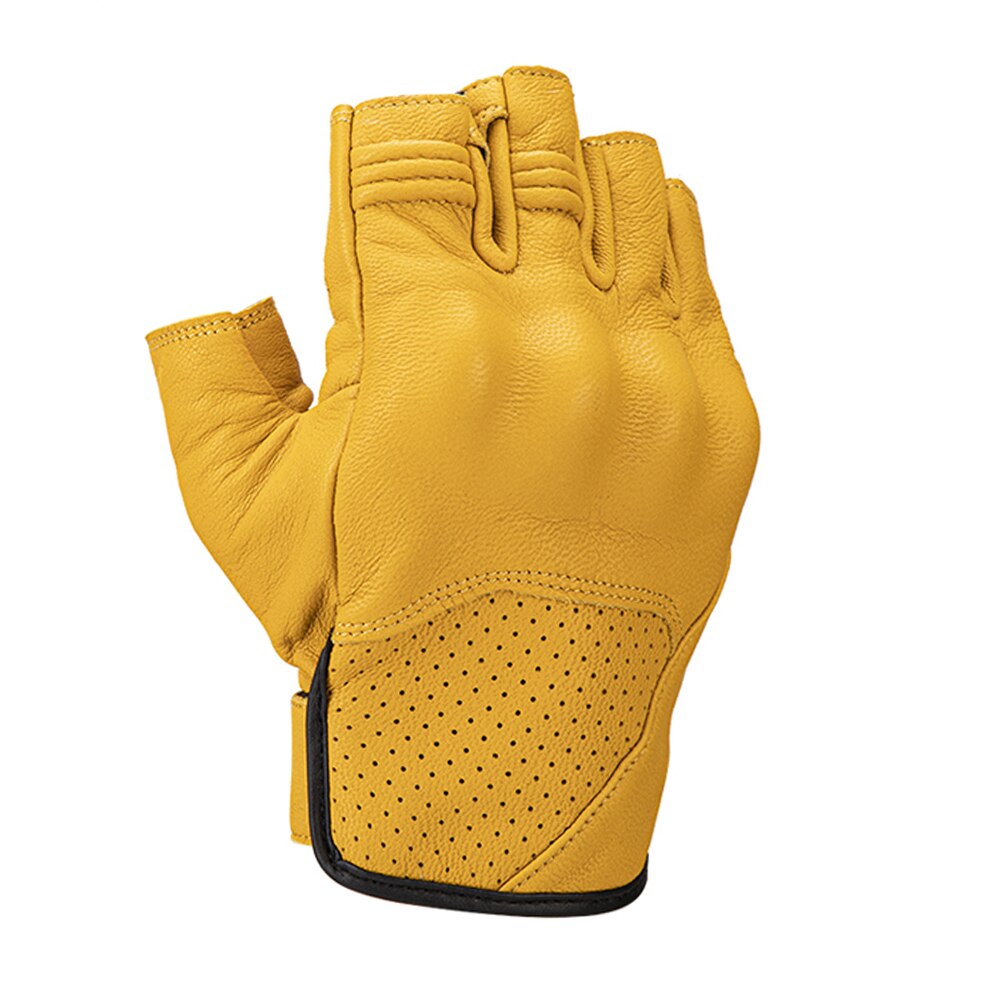 Motorcycle Leather Gloves Half Finger Gloves Non-slip Breathable Motorcycle Clothing Fingerless Gloves