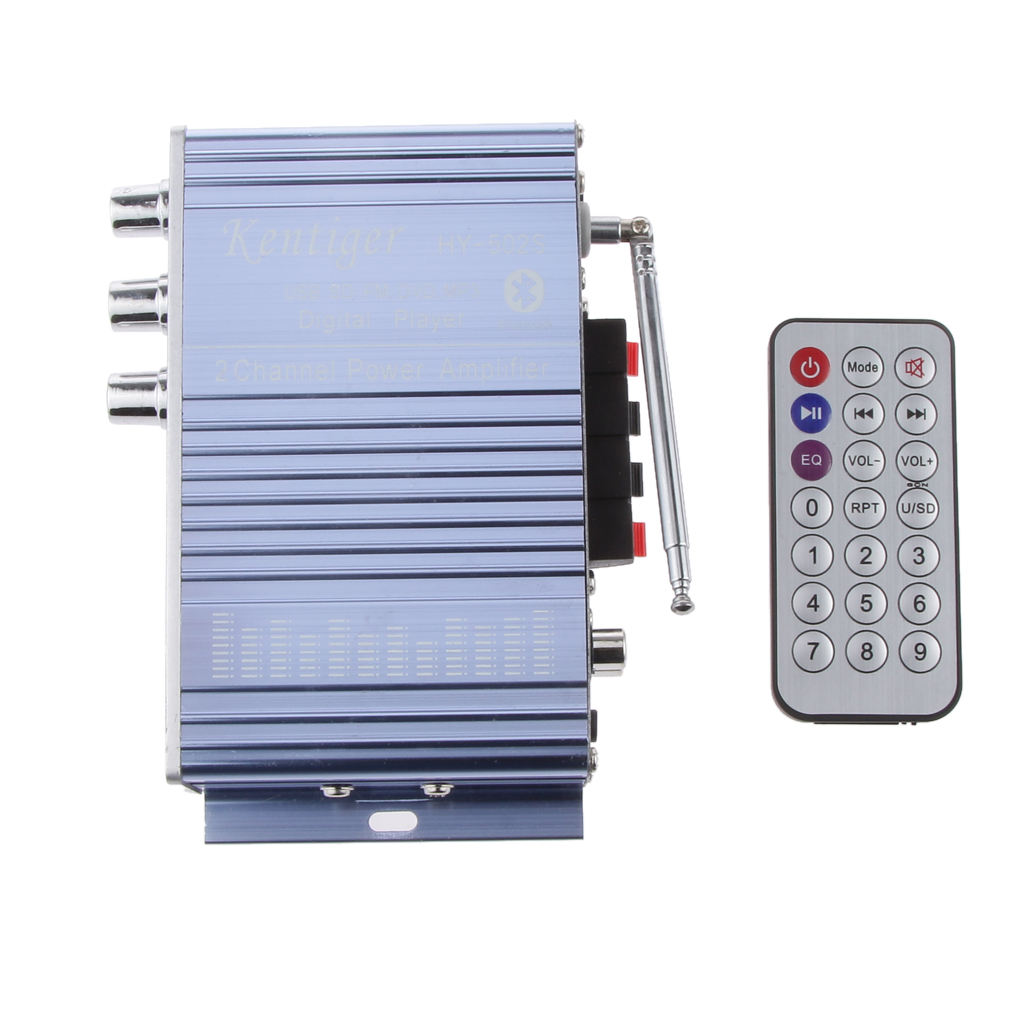Blue Mini Bluetooth Hi-Fi Stereo Audio AMP Amplifier FM/MP3/SD/USB/DVD for iPod Phone Car Motorcycle Home