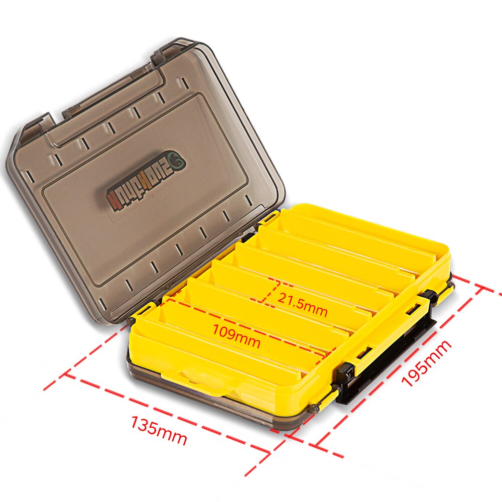 thumbnail image 2 of TOPIND Double Sided Fishing Lures Box Transparent Plastic Bait Hooks Boxes Terminal Tackle Bits Clear Storage Box Organizer Case 14 Compartments With 2 of 14
