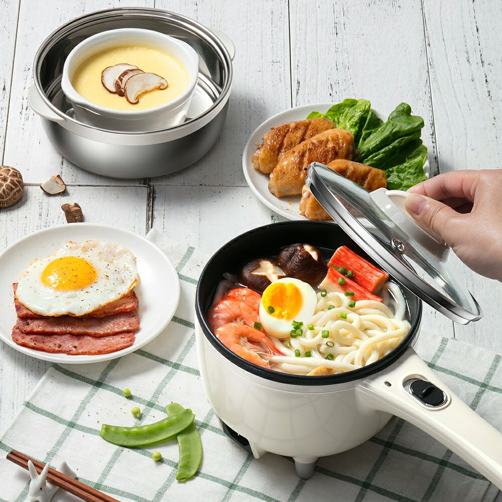Electric cooker multi-function home student dormitory cooking pot small electric steamer for 1-2 person mini electric skillet