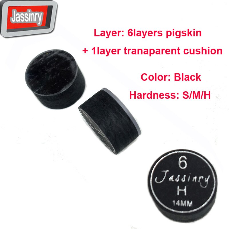 10pcs/lot Jassinry Billiards cue tips 14mm Pool tips in S/M/H Billiard accessories