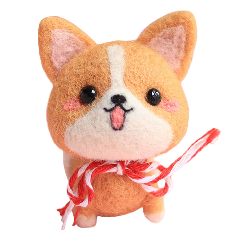 1 Set DIY Corgi Wool Felt DIY Corgi Shape Ornaments Wool Felt DIY Accessories: Assorted Color A