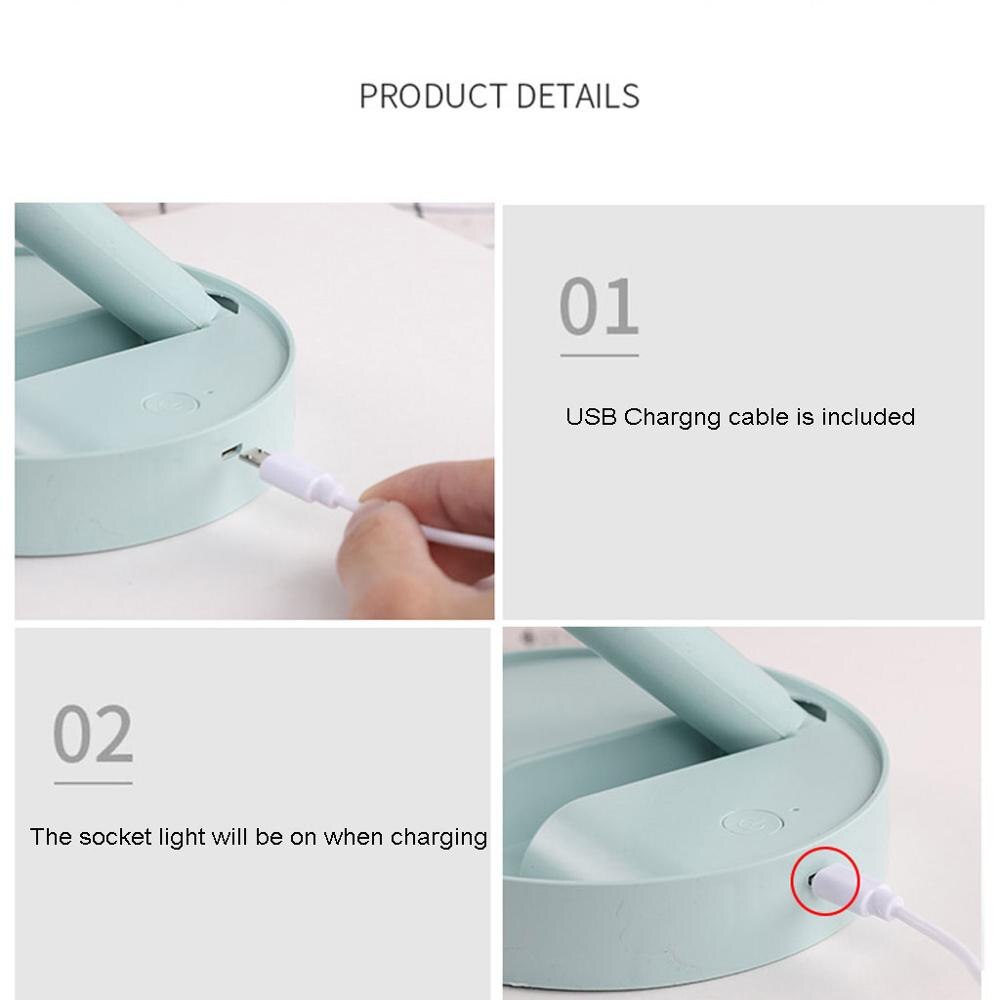 Draagbare, oplaadbare, opvouwbare bureauventilator, luchtkoeler, 3 snelheidsinstellingen, reisventilatoren, kleine, stille ventilator in de zomer