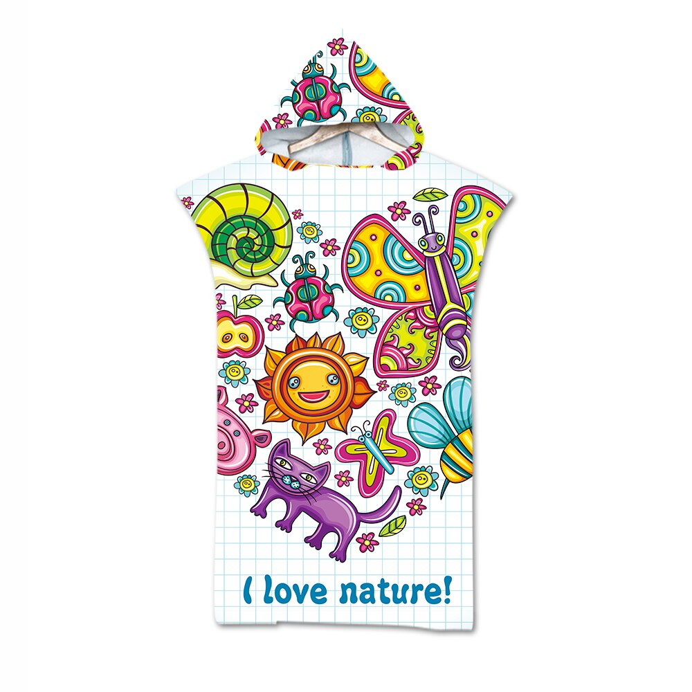 Adult Surfing Suit Change Robes Beach Poncho Towel Microfiber Quick Drying Printed Hooded Towels Absorbent Bath Towels: 9