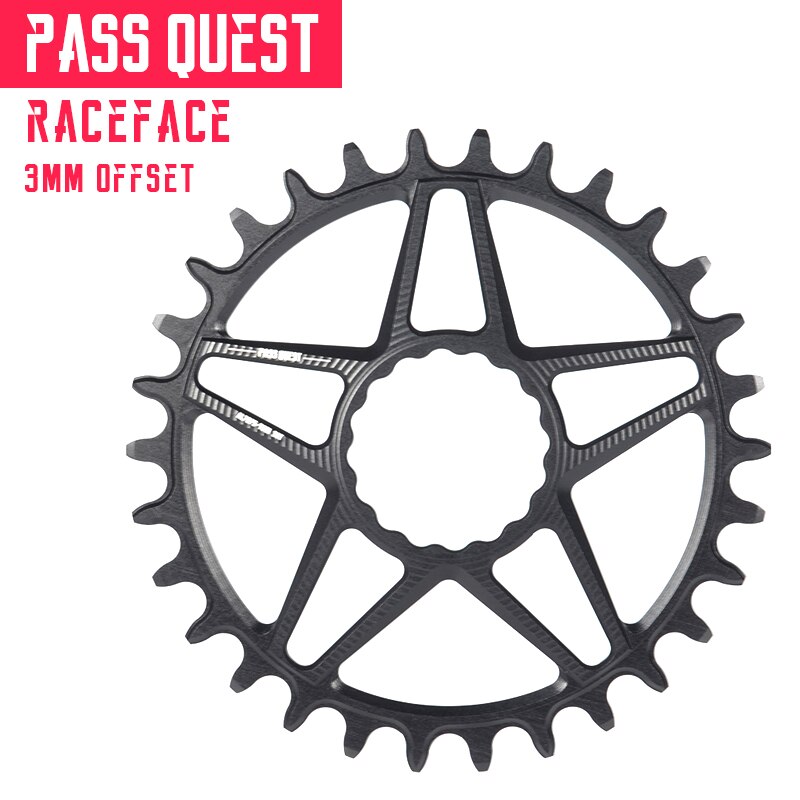 PASS QUEST Direct Mount MTB Mountain Bike Chainring 28-38T 3mm Offset Round Narrow Wide ChainWheel For RACEFACE Bicycle Crankset