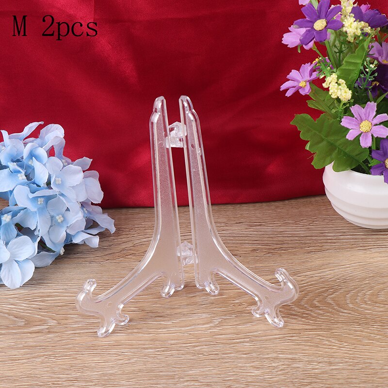 2 Stuks Clear Plastic Ezels Plaat Houders Display Afdruiprek Fotolijst Boek Voetstuk Houder Display Stand Stander: green