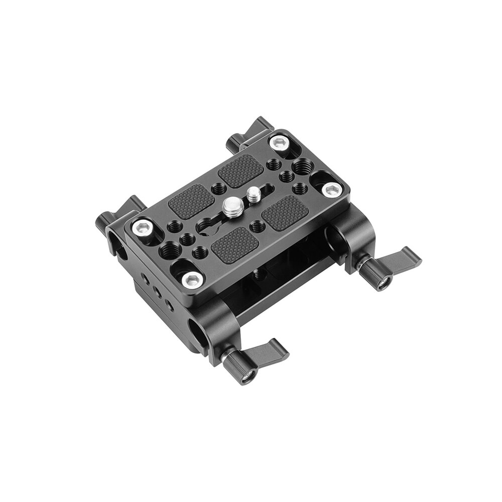 KIMRIG Camera Mounting Plate Tripod Mounting Base Plate Integrated With 15mm Dual Rod Clamp For Shoulder Support Rig: KM0009