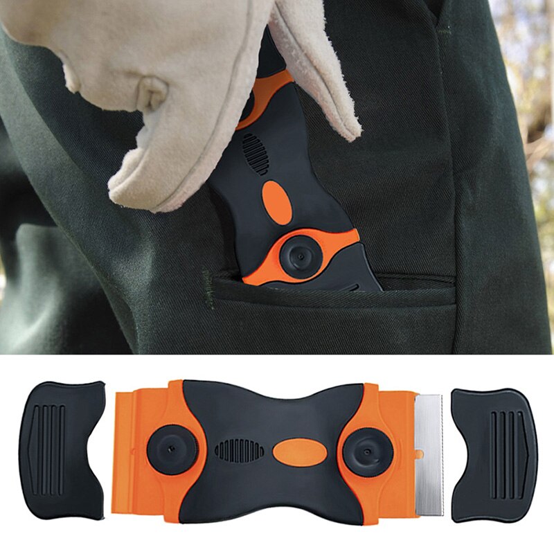 Portable And Replaceable Multifunctional Double-Sided Scraper With Plastic Handle Blade Combination Glass Cleaning