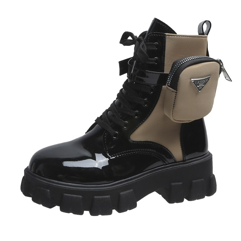 Botines de encaje de otoño para mujer, botines de piel de , antideslizantes, resistentes al desgaste, cómodos,: 38
