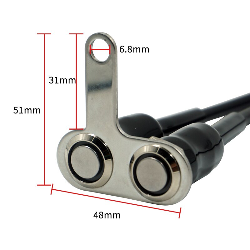 Stainless Steel Motorcycle Switch ON-OFF Handlebar Adjustable Mount Waterproof Switches Button DC12V With LED Light