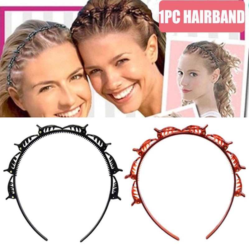 podwójnie grzywka fryzura spinka do włosów moda podwójnie warstwa grzywka spinacz Opaska Hairbands fryzjerstwo spinka do włosów włosy Akcesoria