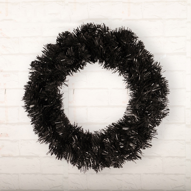 30cm Black Christmas Garlands Christms Tree Hanging Xmas Wreath Led Light Christmas Pendant Merry Christmas Decor For Home