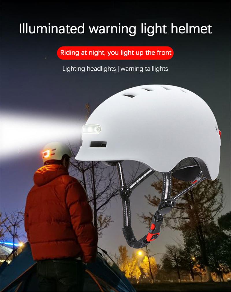 Illumination Warning With Light Adjustable Bicycle Helmet Balance Bike Electric Scooter Motorcycle Helmet Four Colors