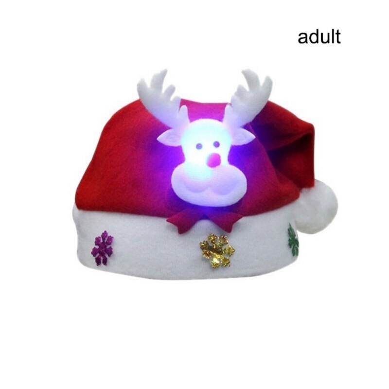 LED Light Up Christmas Hat Glow Party Headwear Decoration Supplies