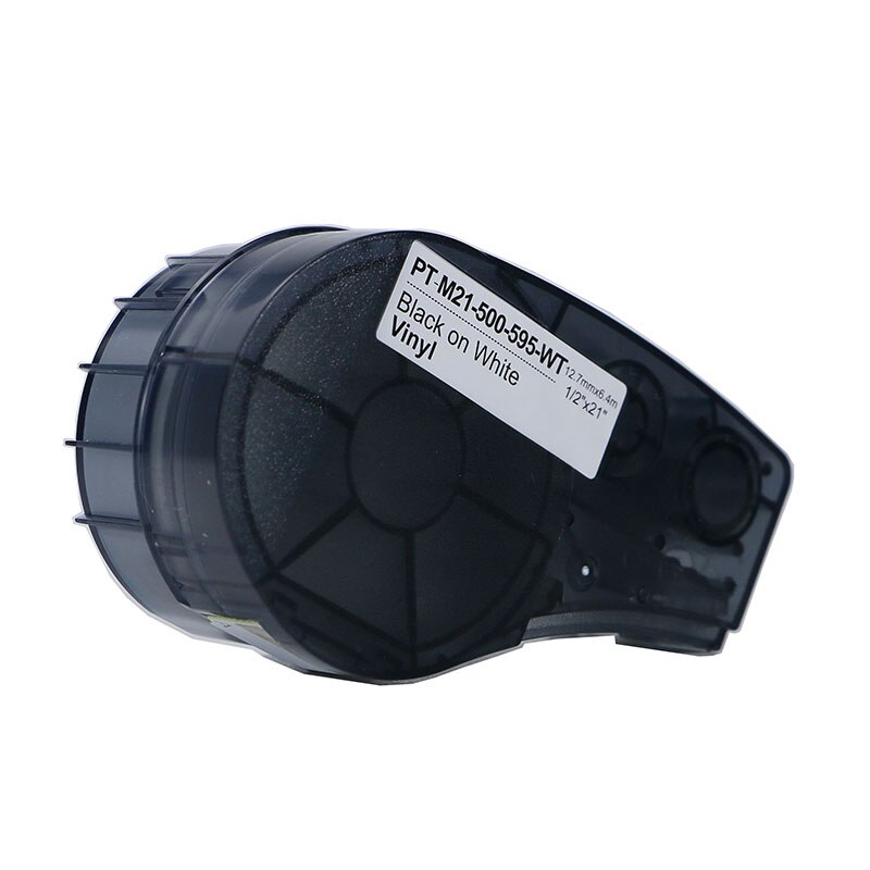 5pcs M21-500-595 Label Black On White/red/yellow vinyl film Compatible for Brad BMP21 Plus ID PAL LABPAL Label Maker: Black On White