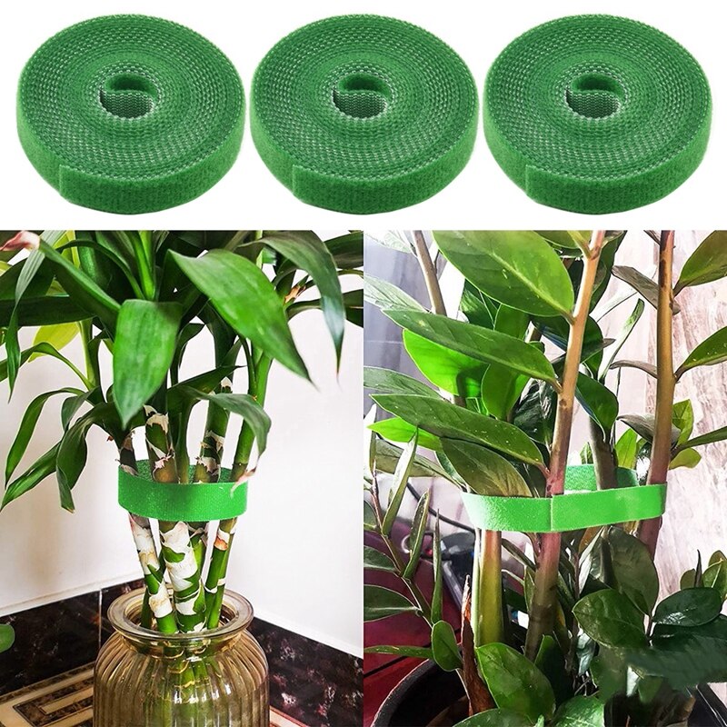 Attaches pour plantes en Nylon, bande Velcro pour plantes de jardin, bande en forme de crochet, boucle de tige en bambou, accessoires de Support, 2m, 3 pièces