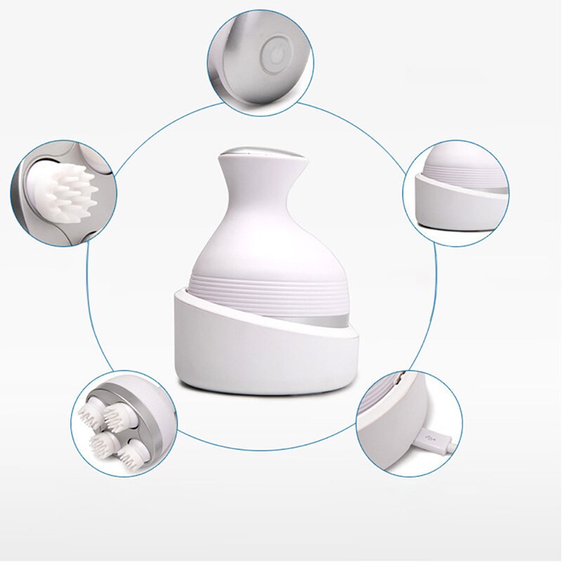 Masajeador de gato de carga para mascotas, masajeador de cabeza 3D, gatos, giratorio automático, impermeable, eléctrico, garra de dragón, suministros para mascotas