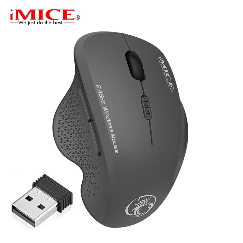 Wireless Mouse Computer Mouse Wireless 2.4 Ghz 1600 DPI Ergonomic Mouse Power Saving Mause Optical USB PC Mice for Laptop PC: Gray