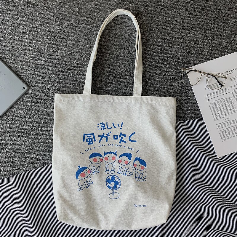 Canvas Vrouwen Schoudertassen Grote Capaciteit Dames Boodschappentas Leuke Cartoon Meisjes Student Handtassen Reizen Casual Tote